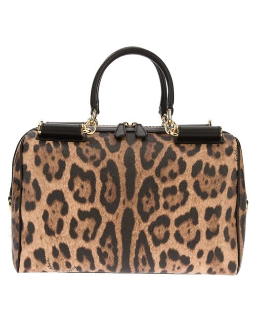 Dolce & Gabbana Brown Boston Leopard Print Bag