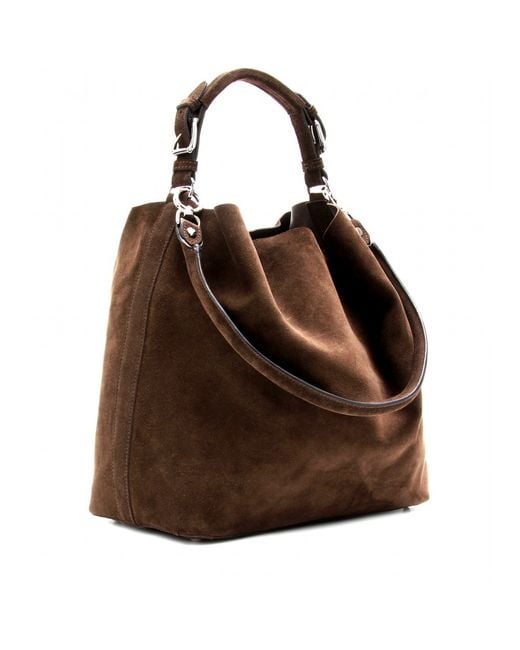 Marni Suede Shoulder Bag in Brown | Lyst