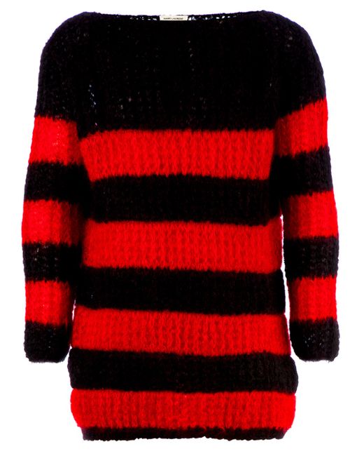Saint Laurent Red Striped Sweater for men