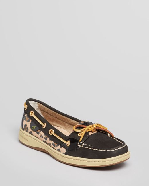 Sperry Top-Sider Boat Shoes Angelfish Leopard Print in Black | Lyst