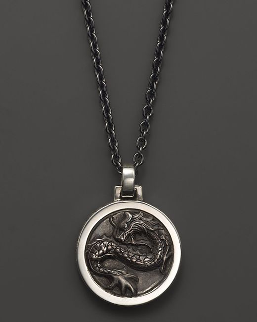 John Hardy Mens Naga Silver Round 