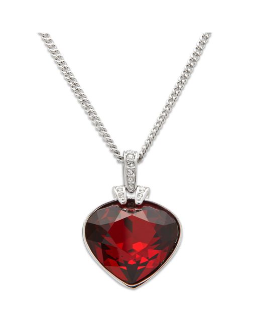 Red swarovski crystal necklace clearance