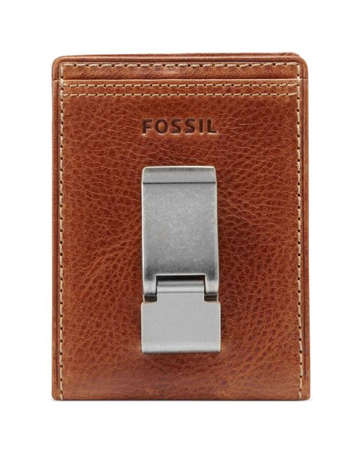 Fossil Brown Bradley Id Bifold Front Pocket Wallet for men