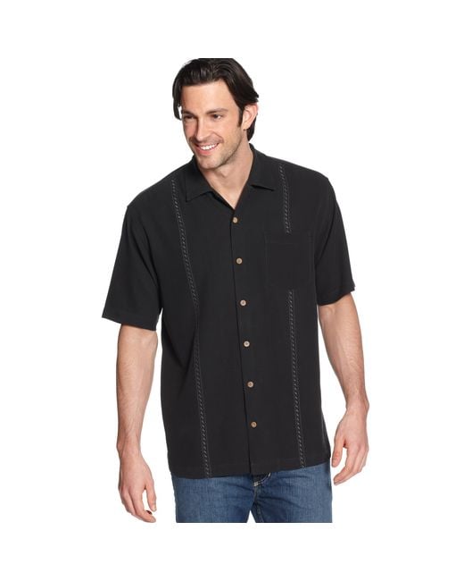 Tommy Bahama Sound Waves Shirt in Black for Men | Lyst