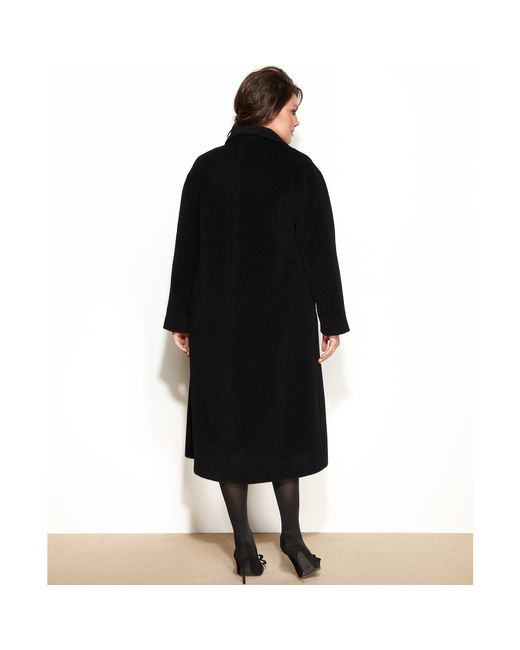 Jones New York Plus Size Wool-Alpaca-Blend Maxi Walker Coat in Black | Lyst