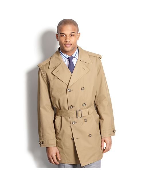London Fog Essex Belted Raincoat in Khaki (Natural) for Men | Lyst