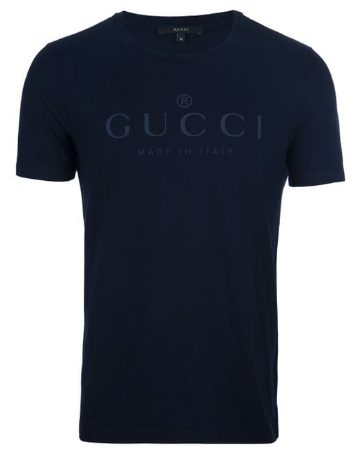 Gucci Blue Logo Print Tshirt for men