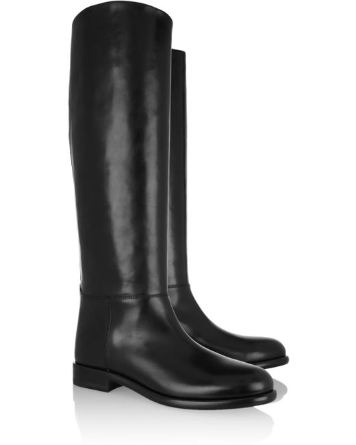 Marni Leather Knee Boots in Black | Lyst