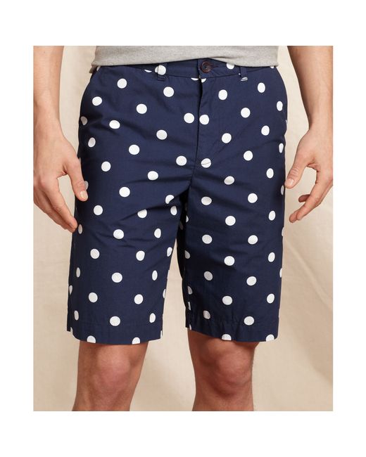 Tommy Hilfiger Blue Polka Dot Flat Front Shorts for men