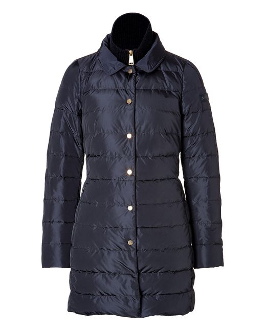 Peuterey Quilted Down Coat - Blue in Blue | Lyst
