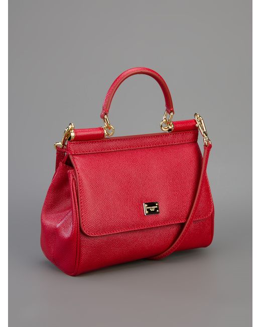 Dolce Gabbana Miss Sicily Mini Shoulder Bag in Red Lyst