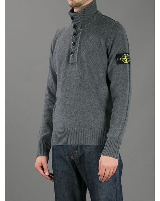Stone Island Button Down Sweater in 