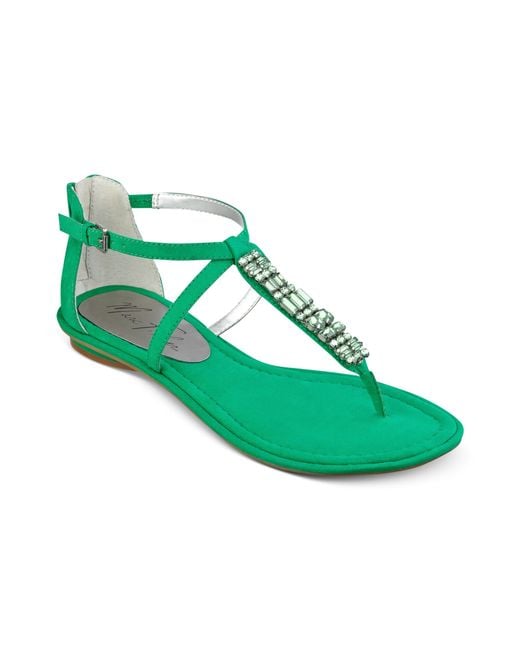 Marc Fisher Green Mard Flat Thong Sandals