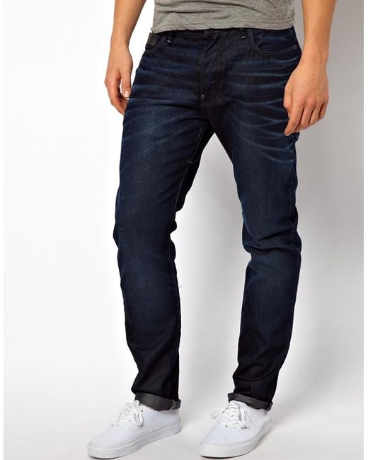 G-Star RAW G Star Jeans Blades Tapered Cinch Back Dark Aged in Blue for Men  | Lyst