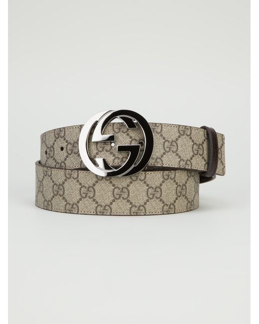 Gucci Men's Monogrammed Supreme Coated-canvas Belt