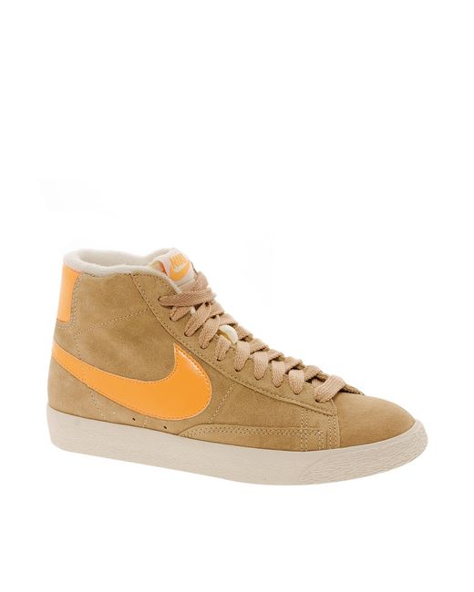 Nike Blazer Mid Tan High Top Trainers in Brown | Lyst Canada