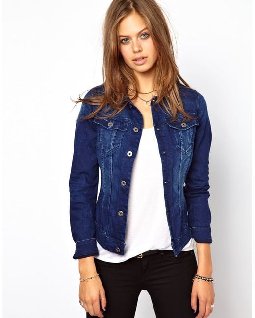 Just Female Blue Slim Fit Denim Jacket