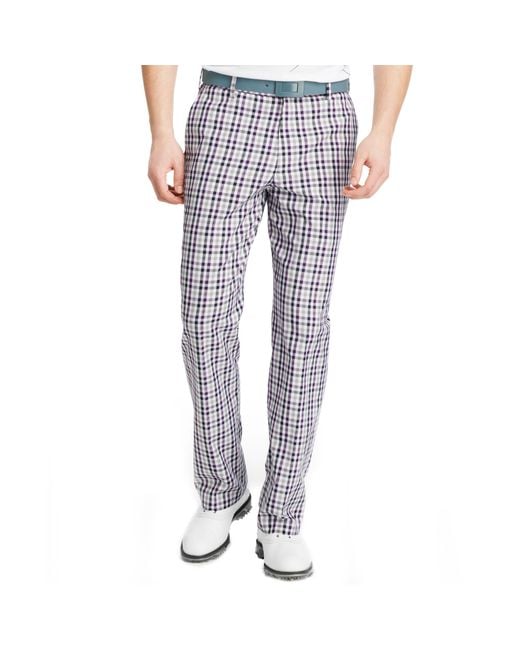 Izod Multicolor Izod Golf Pants Flat Front Fancy Plaid Pants for men