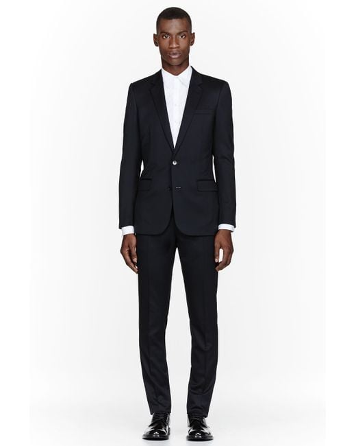 Saint Laurent Black Two_button Skinny Suit for men