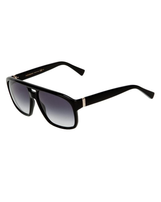 Saint Laurent Black Square Frame Sunglasses for men