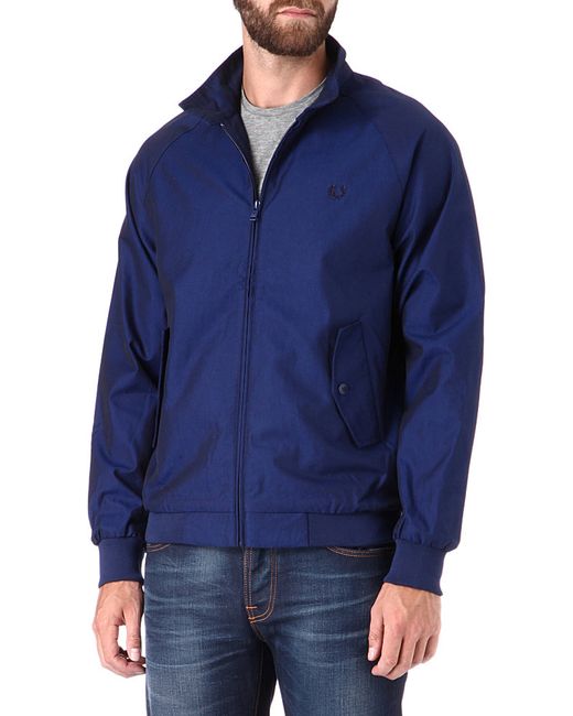 Fred Perry Tonic Harrington Jacket in Blue for Men | Lyst UK