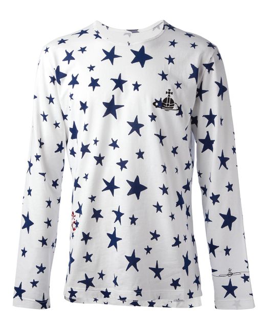 Vivienne Westwood White Star Print Tshirt for men