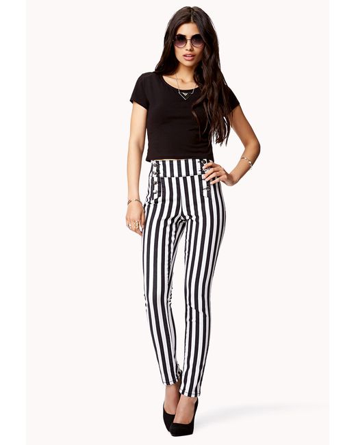 Forever 21 Mailot Vertical Striped 