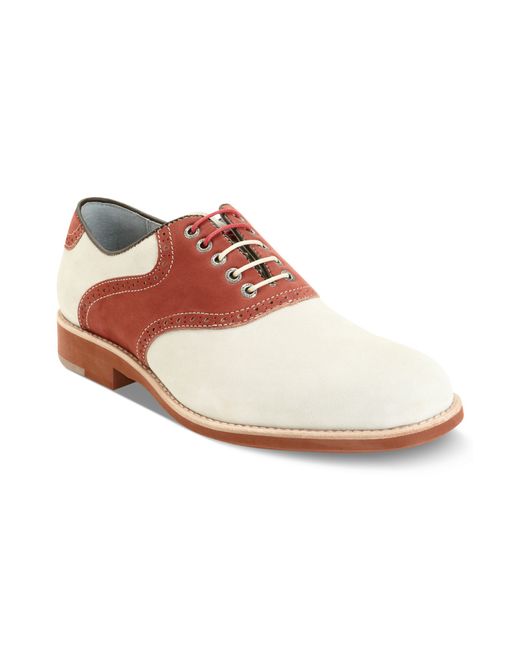 Johnston & Murphy Ellington Saddle Lace Up Shoes in White for Men | Lyst