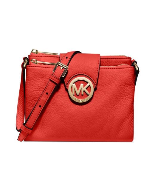 Michael kors 2024 fulton satchel red