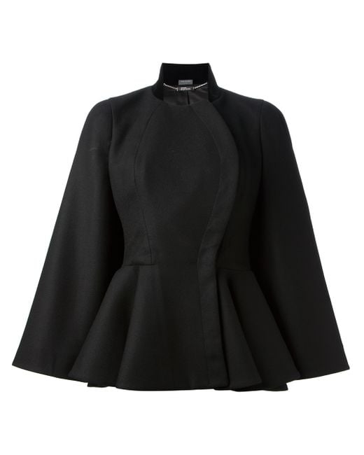 Alexander McQueen Black Fitted Cape