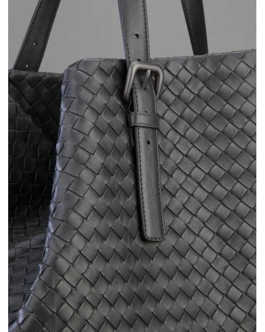 Bottega Veneta tote bag 165153 VOHHO 8406 outlet BOTTEGA VENETA intrecciato  leather gray/metallic