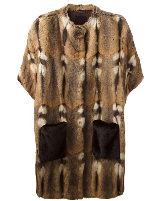 Liska Multicolor Hamster Fur Coat