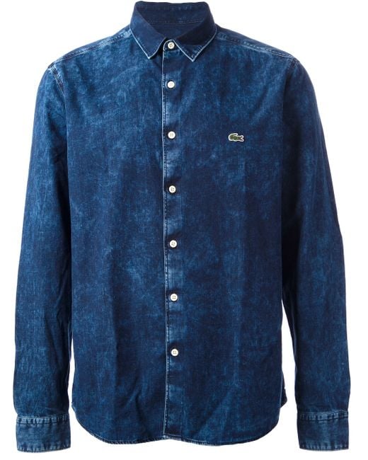 Lacoste L!ive Blue Denim Shirt for men