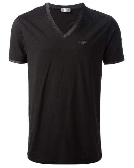 Dior Black V-Neck T-Shirt for men