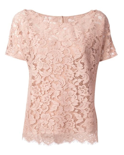 Dolce & Gabbana Lace Top in Pink | Lyst