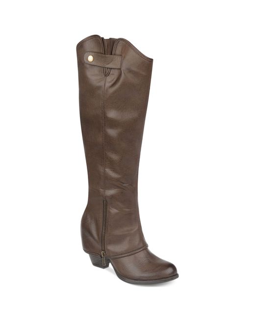 Fergie Brown Fergalicious Boots Ledge Cuffed Tall Shaft Boots