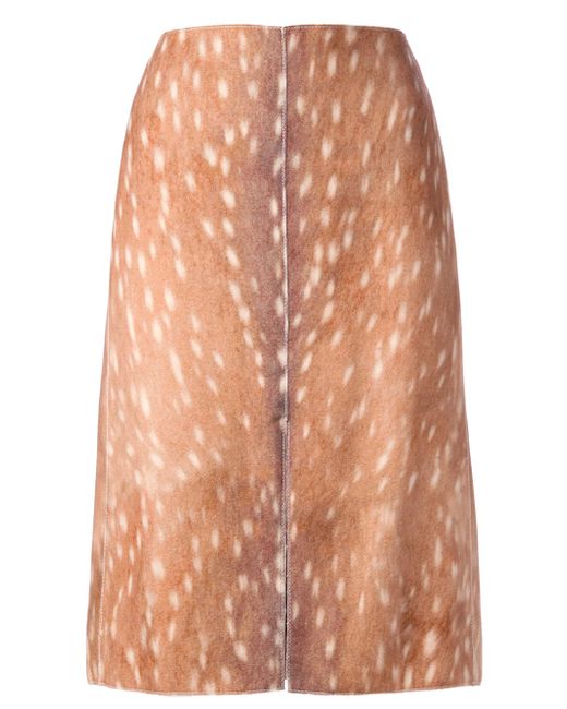 Carven Natural Deer Print Skirt