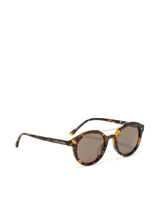 Giorgio Armani Tortoise Shell Round Sunglasses in Brown for Men | Lyst