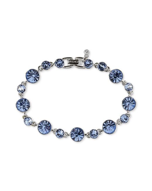 Givenchy Silvertone Blue Stone Bracelet Lyst