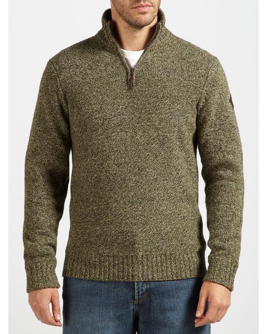 Timberland Brown Lambswool Donegal Half Zip Sweater for men