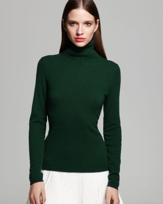 C By Bloomingdale's Cashmere Turtleneck in Green | Lyst