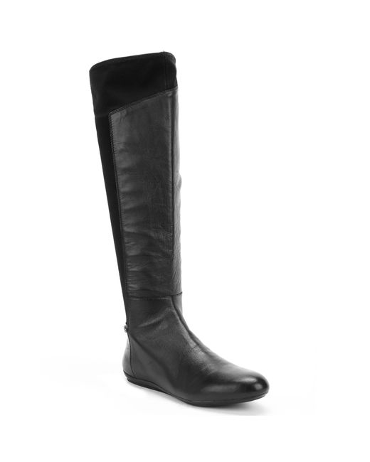 DKNY Sariella Tall Flat Boots in Black | Lyst
