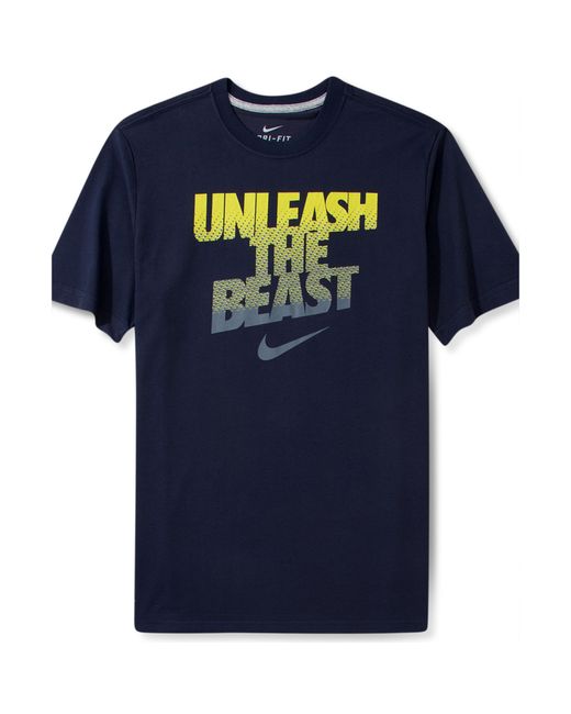 Nike Unleash The Beast Drifit Tshirt in Blue for Men | Lyst
