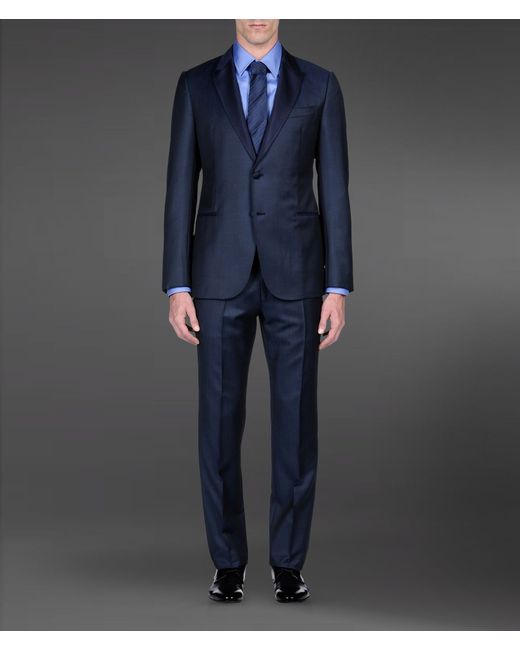 armani suits navy blue