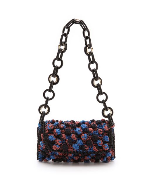 M Missoni Metallic Chain Link Woven Shoulder Bag