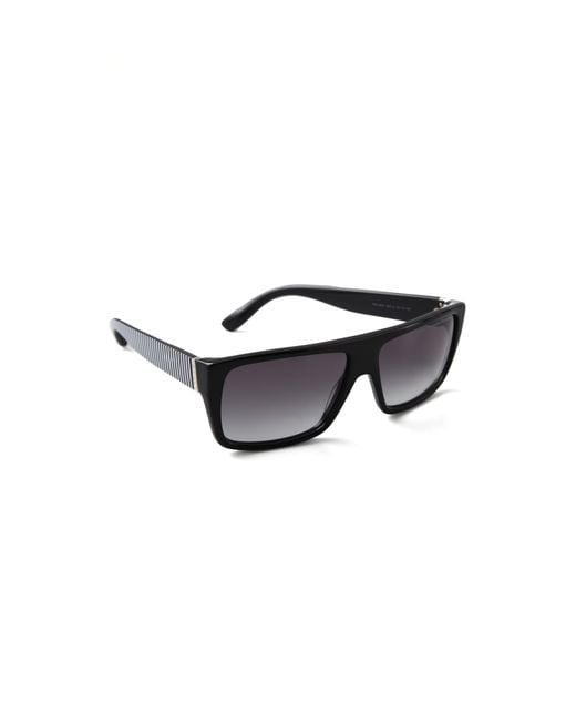 Marc By Marc Jacobs Side Stripe Sunglasses Blackblackwhite