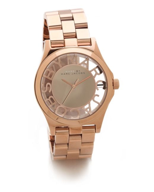 Marc By Marc Jacobs Pink Henry Skeleton Watch