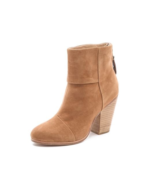 Rag & Bone Natural Classic Newbury Booties In Nubuck - Camel