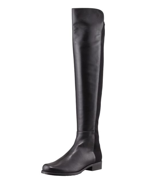 Stuart weitzman 50/50 Napa Stretch Over-the-knee Boot in Black | Lyst