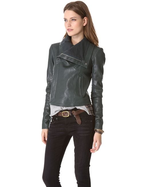 VEDA Green Max Classic Leather Jacket